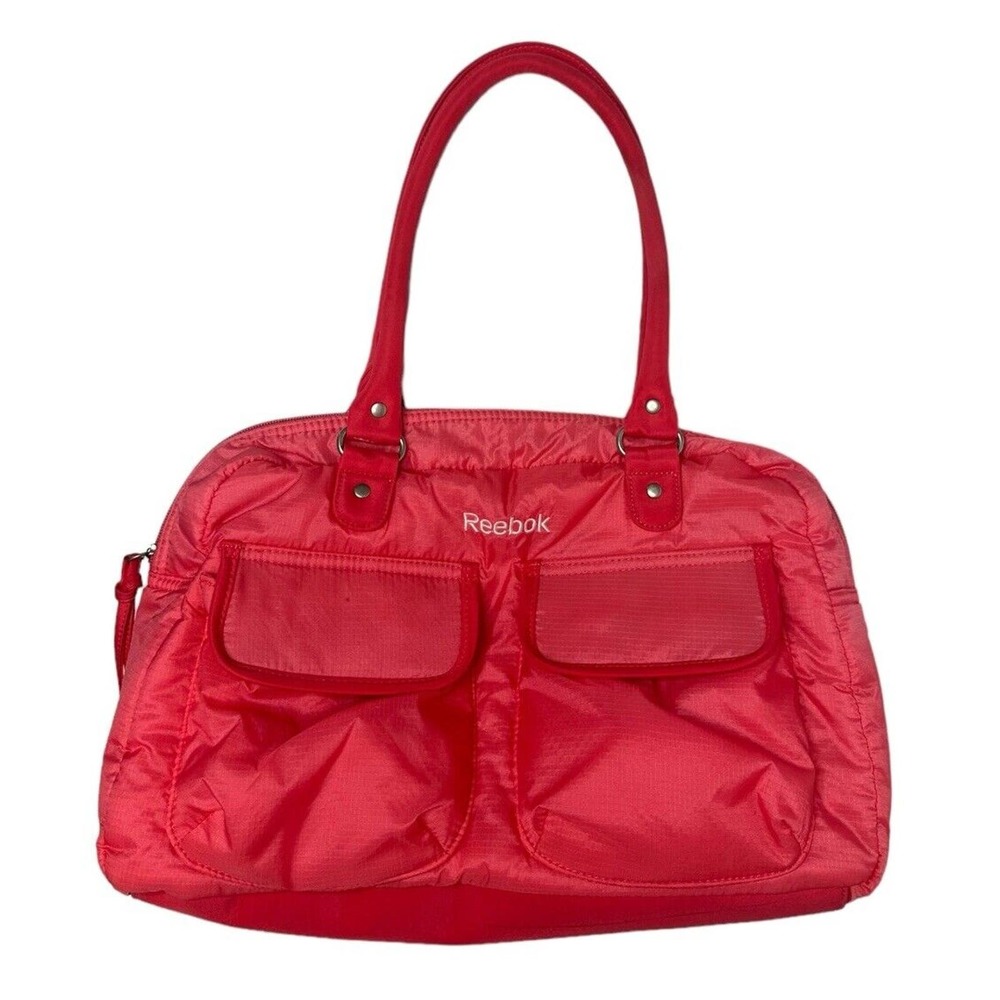 Vintage Reebok Bright Pink Tote Shoulder Bag Weekender Gym Purse 15 x 9 x‎ 3"